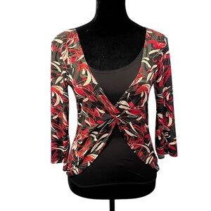 y2k red and black eclectic bold top